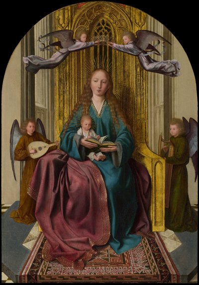La Virgen y el Niño entronizados, con cuatro ángeles de Quinten Massys